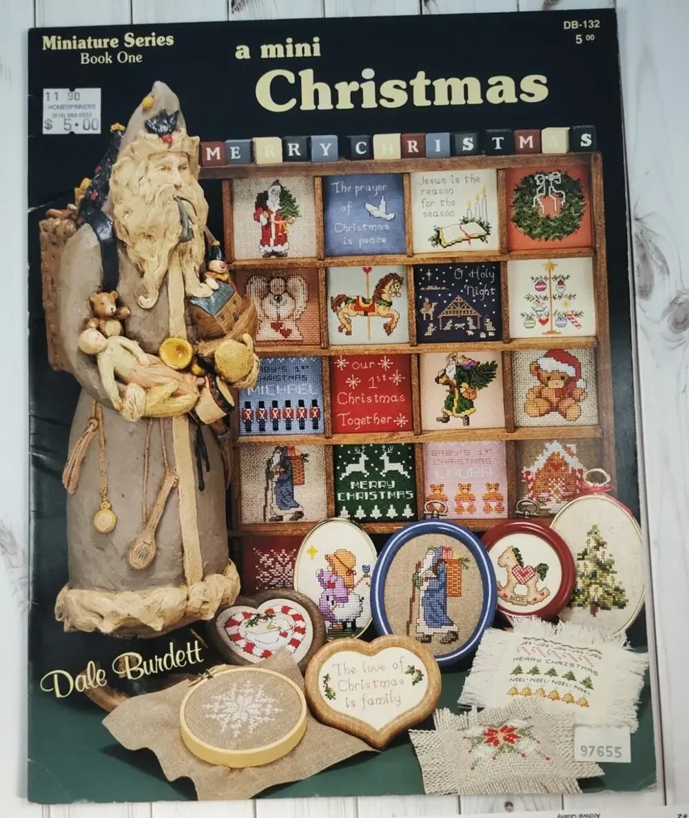 Dale Burdett A Mini Christmas Ornaments, Santa, Tree, Bear Cross Stitch Patterns